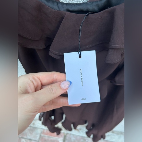 LPA Jess Flounce Mini Dress in Chocolate Brown New With Tags! - Picture 4 of 6